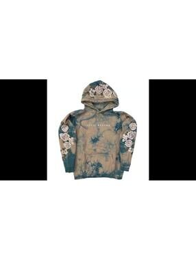 Civil Regime Tie-Dye Embroidered Roses Hoodie-Medium